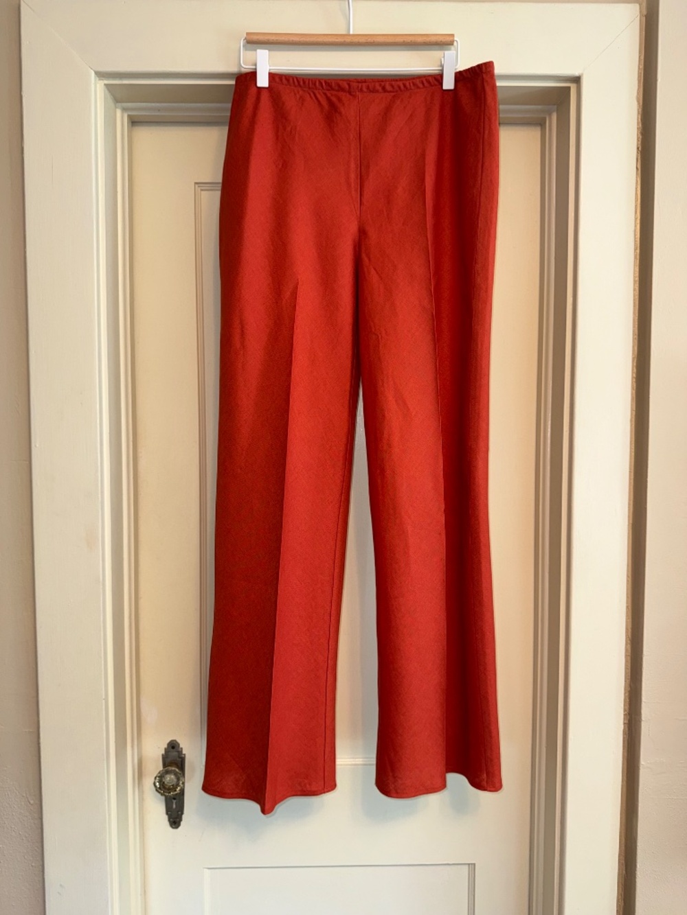 NWT Reformation Gale Linen Mid Rise Pant. Color Chili Mango. Size M - Picture 6 of 7